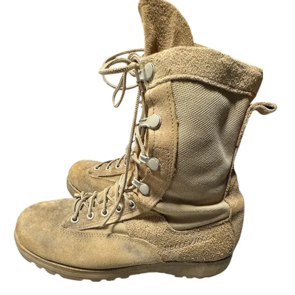 Belleville Gore-tex Military Combat Boots Mens 09.0 W Tan Suede Tactical Lace Up